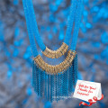 Bohemian Style Tassel Design Ethnic Sapphire Jewelry Necklace Gifts